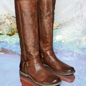 Frye Philip harness tall in cognac boots
