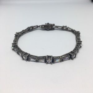 Antique sterling silver and crystal bracelet