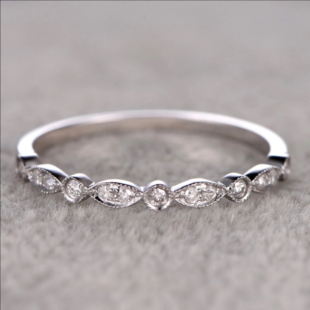 Real 925 sterling silver wedding band promise ring