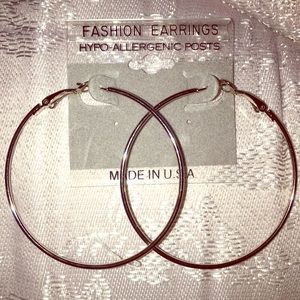 Silver hoop earrings (1 dozen) hypo-allergenic)