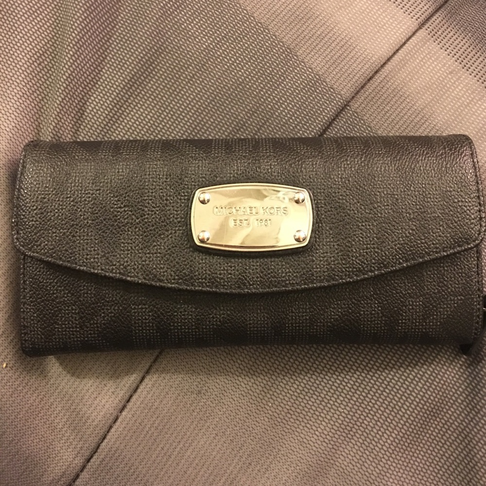 Michael Kors Jet Set Slim Flap Wallet Black
