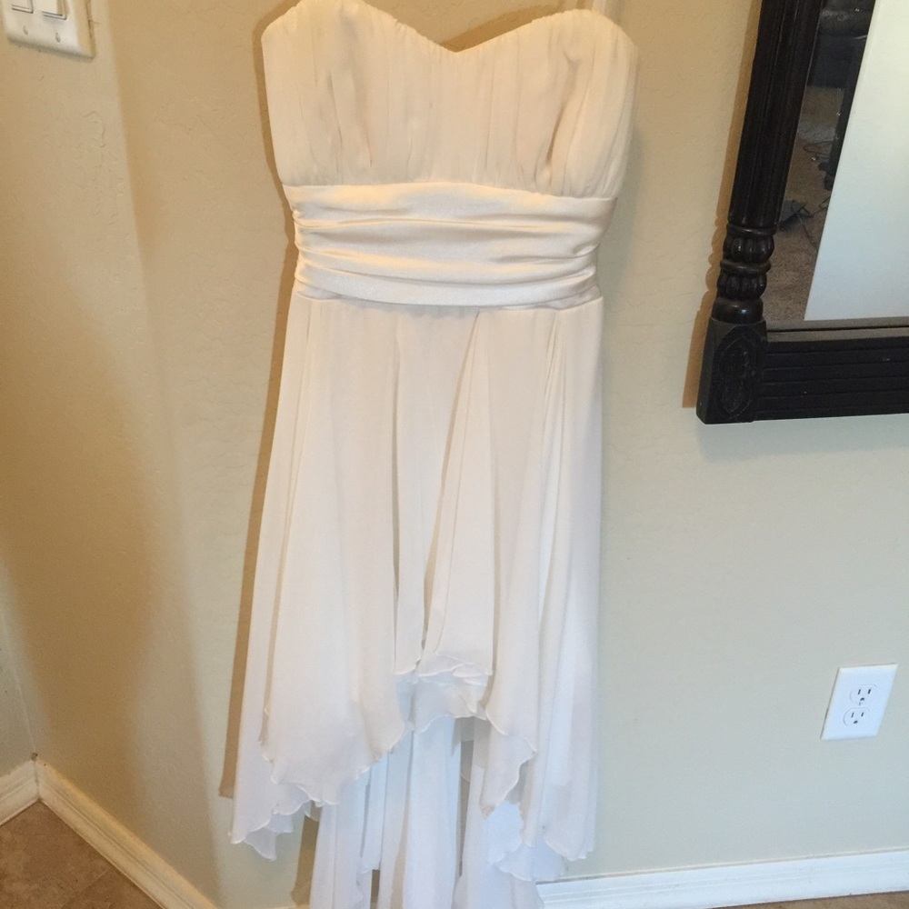 White High Low Prom Dress