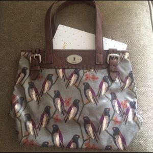 Fossil purse with retro bird pattern