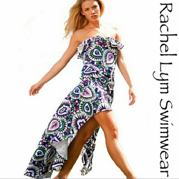 NEW Rachel Lym Lola Strapless SwimCover HiLo Dress - Picture 1 of 4