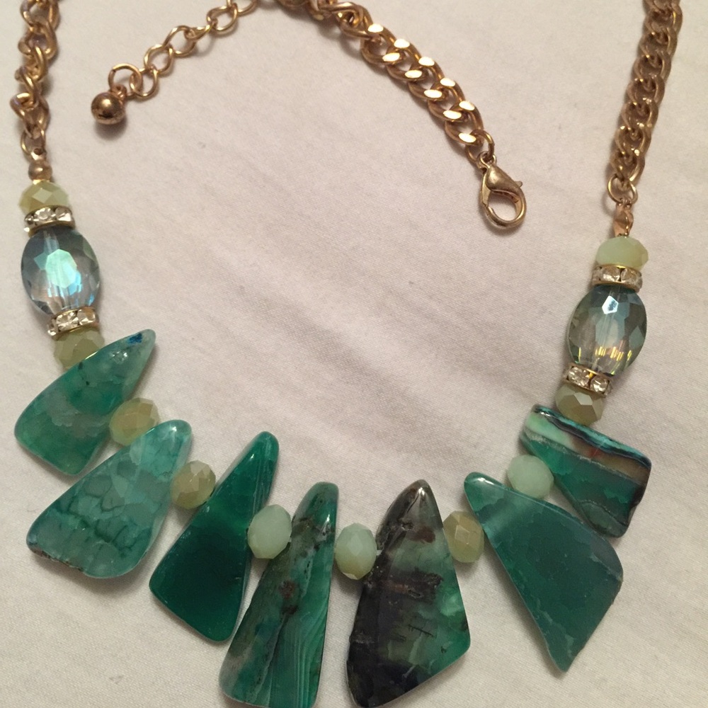 Green stone necklace