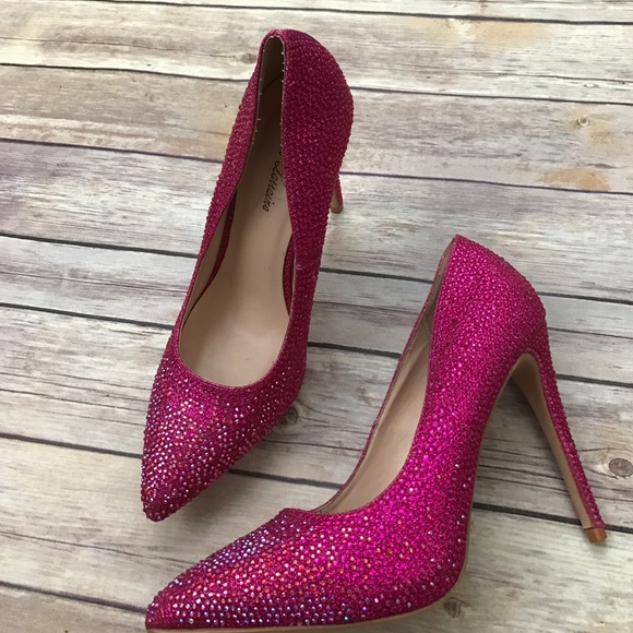 Shoes - Barbie Pink Rhinestone high Heels