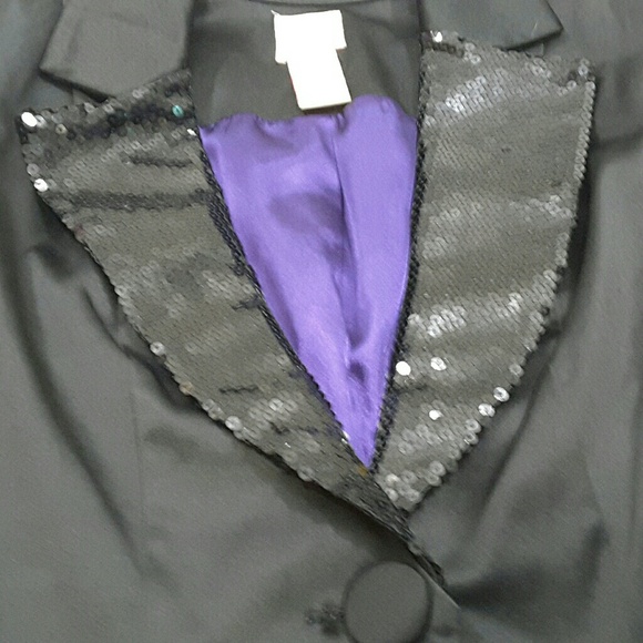 Candies satin tuxedo blazer jacket w sequins Small - Picture 2 of 4