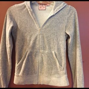 Gray velour juicy couture zip up sweater