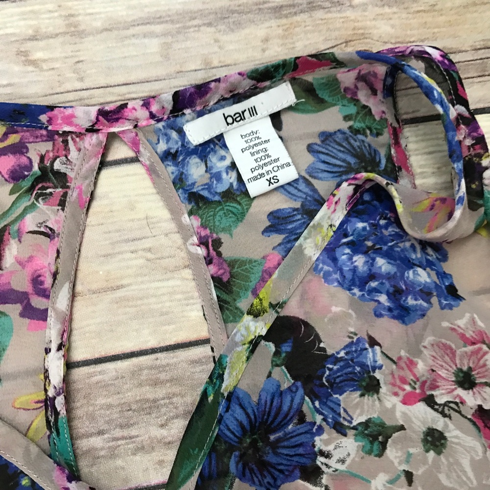 Bar III floral Sheer Dress - Picture 3 of 5