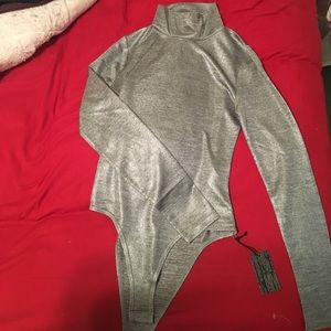 Silver body suit