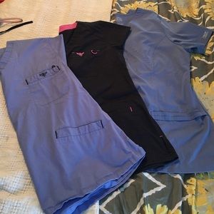 Scrub top set. 2 Med Couture and 1 Cherokee