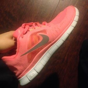 Coral/Hot Pink Nike Free Runs