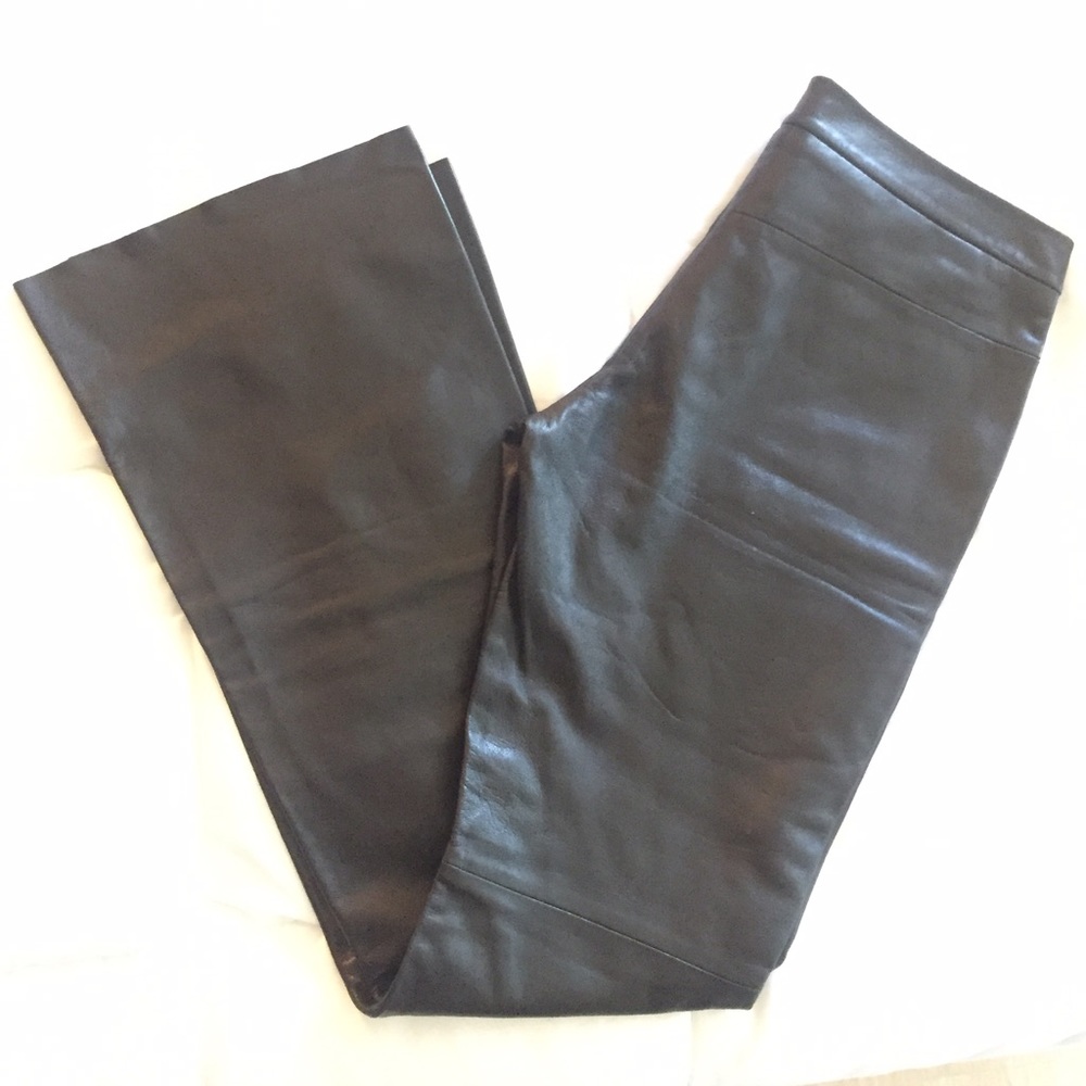 BCBG black leather pants size 4