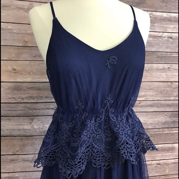 Umgee Dress Navy Blue Lace Womens Size Small - Picture 3 of 5