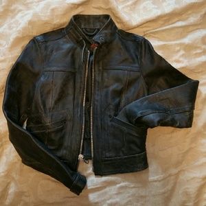 EUC Gap destressed leather jacket