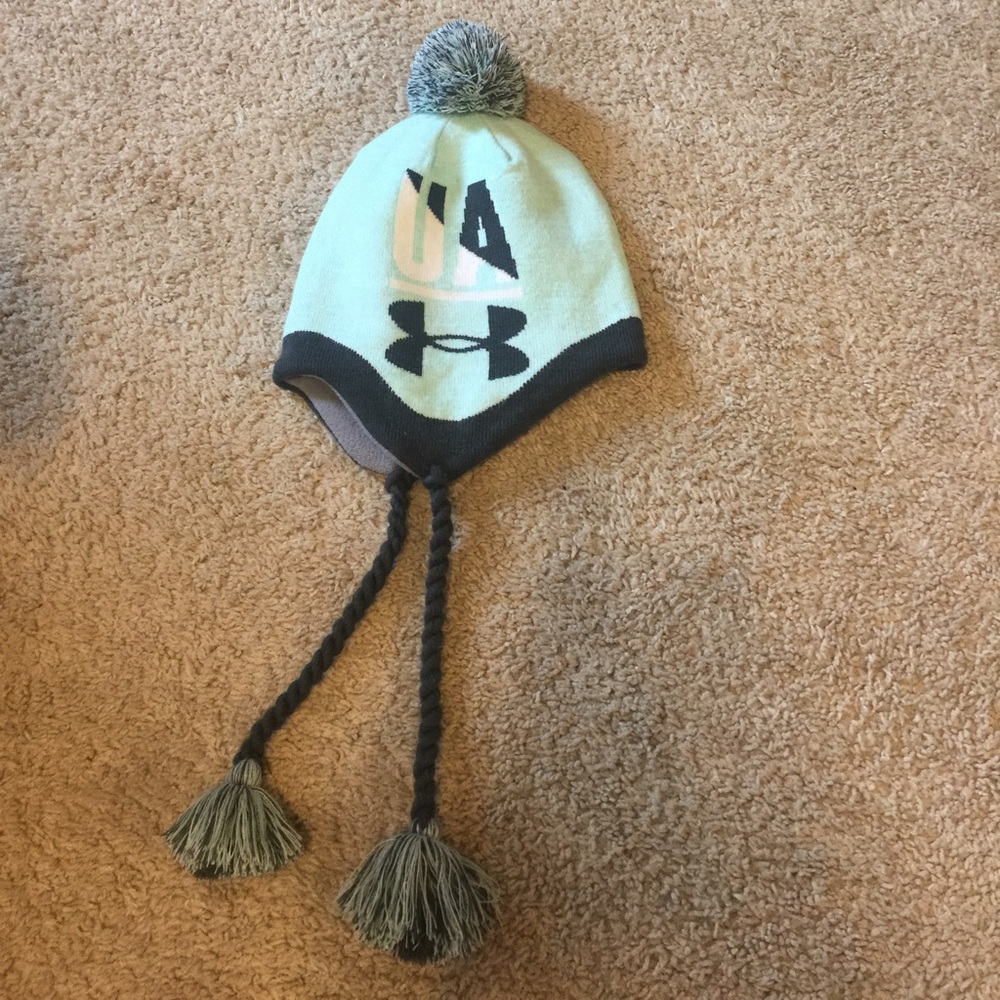 Under Armour Teal and Grey Winter Beanie