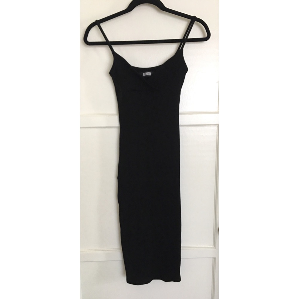 REFORMATION rubbed black dress