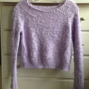fuzzy purple sweater