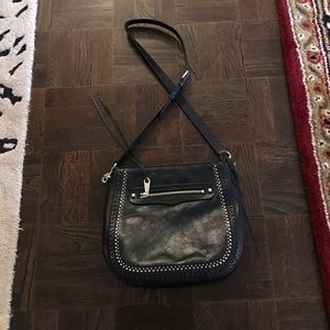 Black leather Rebecca Minkoff cross body bag
