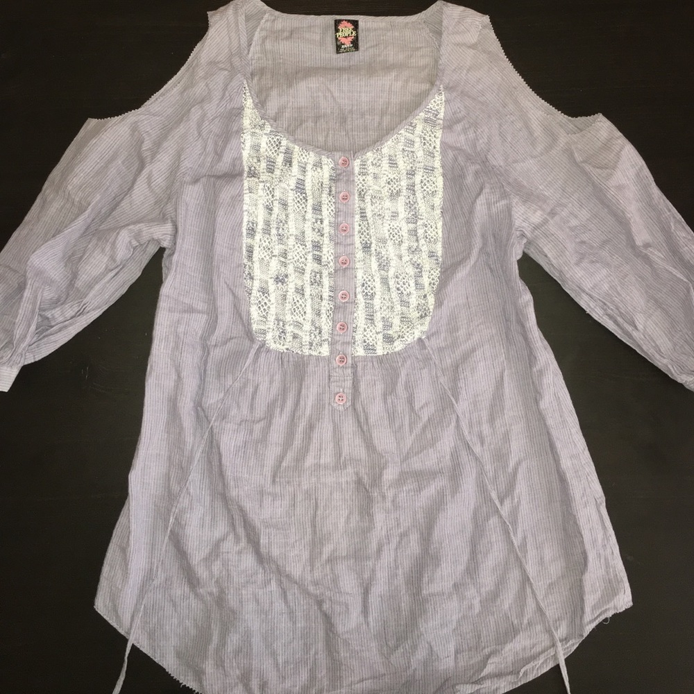 Free People XS Open-Shoulder 3/4 Sleeve