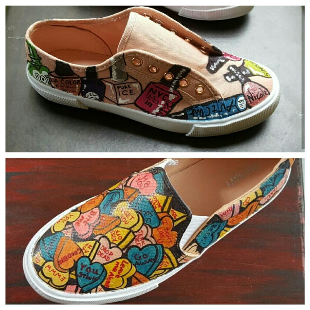 Custom painted shoes.