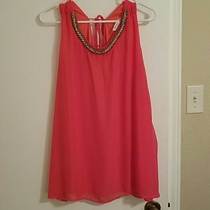 Sleeveless Blouse w/embellished collar