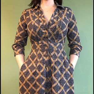 Anthropologie courdoroy button up dress