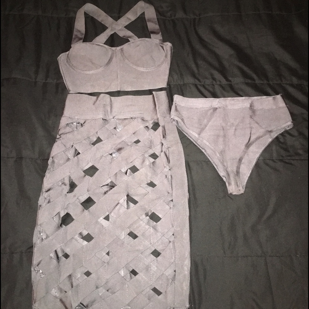 Grey Bandage two piece outfit