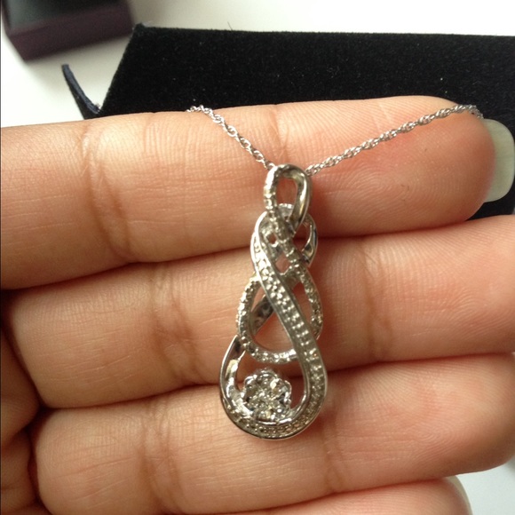 Diamond Accented Double Infinity Necklace! - Picture 3 of 3