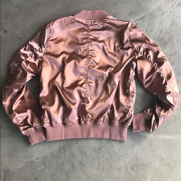 BLOGGER FAVORITE ✨Rose Gold Bomber // Size SM - Picture 2 of 4
