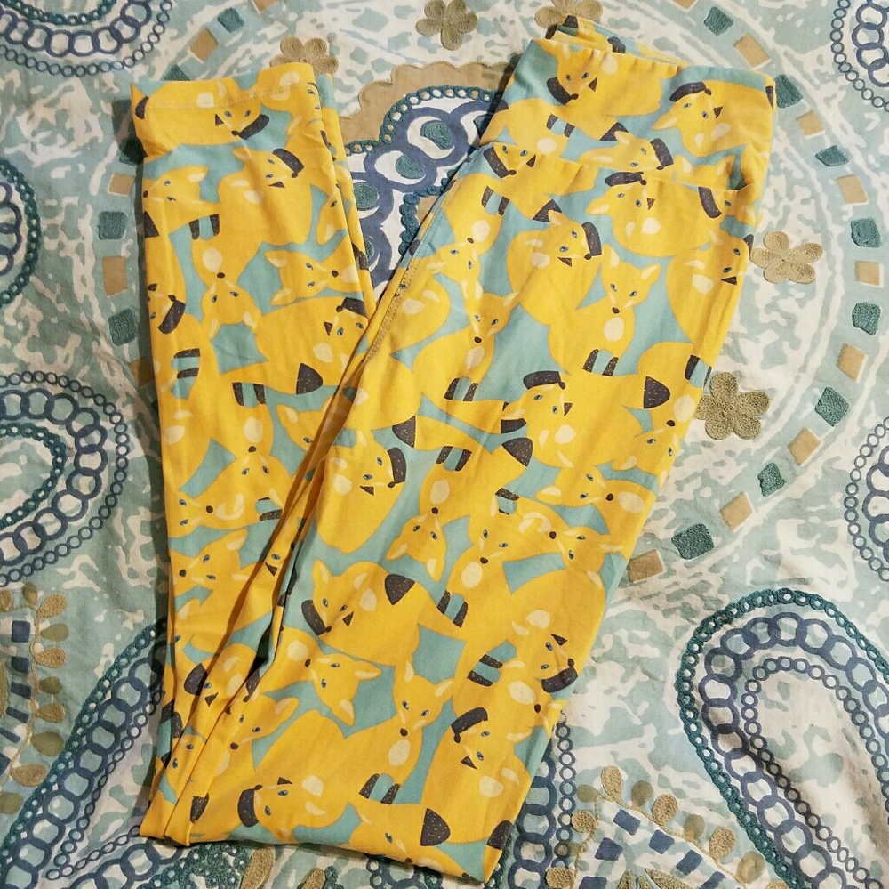 OS Lularoe Leggings FOX Unicorn Print