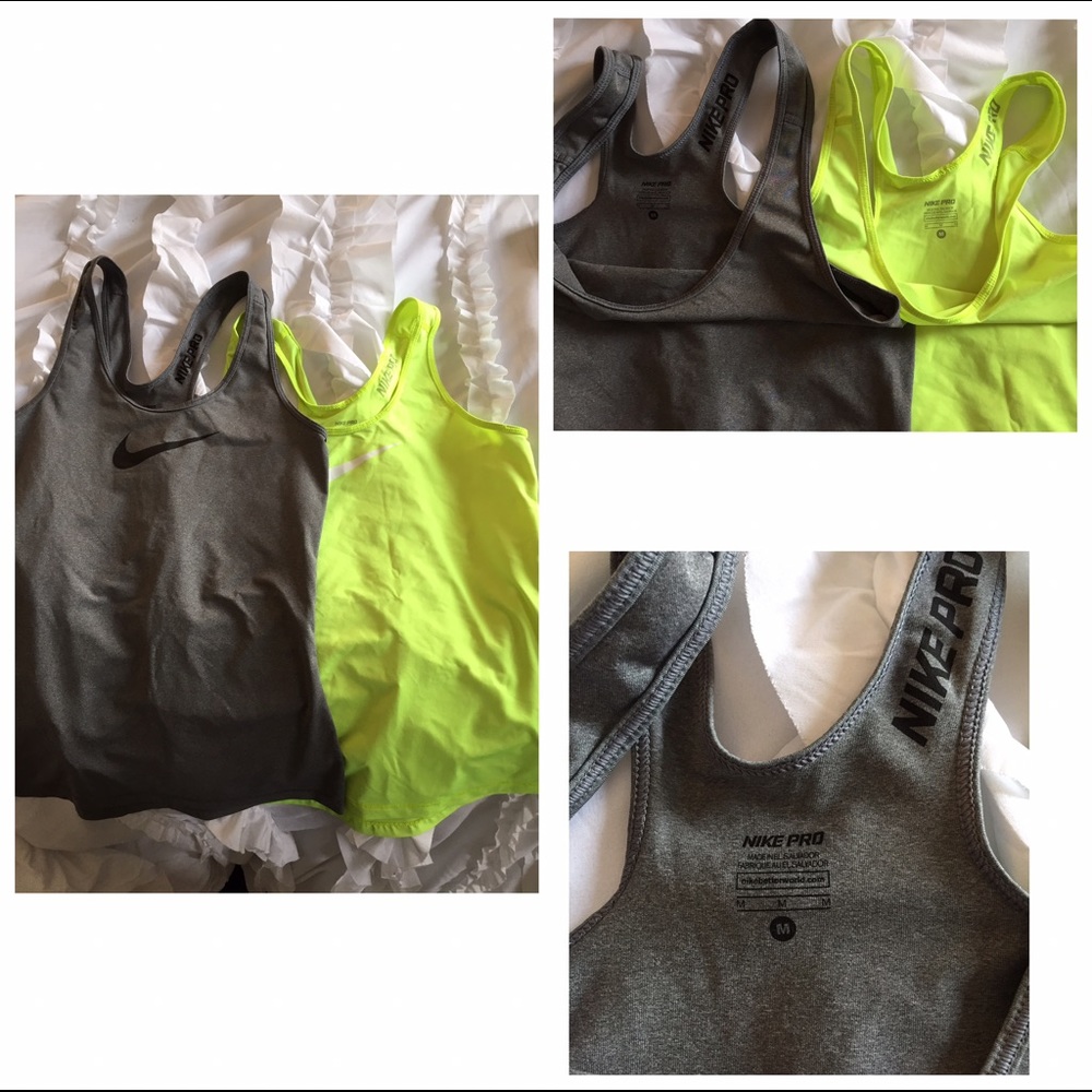 2 nike pro tank tops, size medium