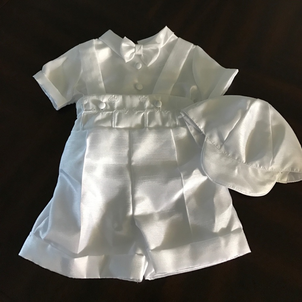 NWT Baby Boy Baptismal Suit with matching hat