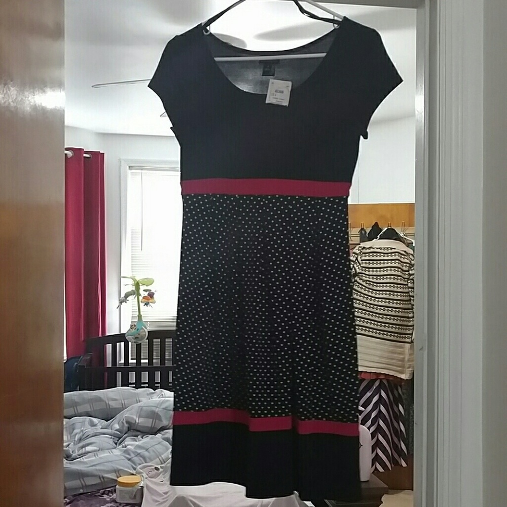 Dark blue/ polka dot dress