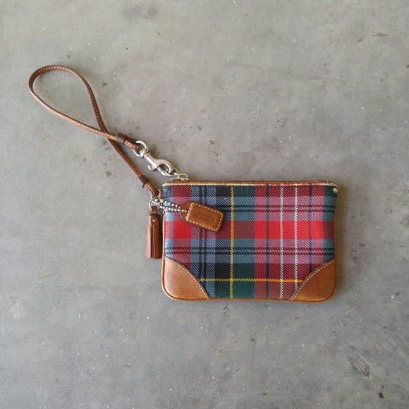 Coach Handbags - Coach Plaid Wristlet - Damaged - Make An Offer