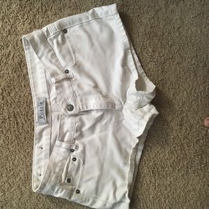 White jean shorts