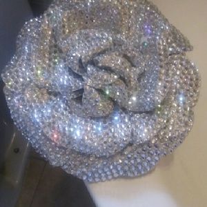 Silk flower covered in Swarovski crystals