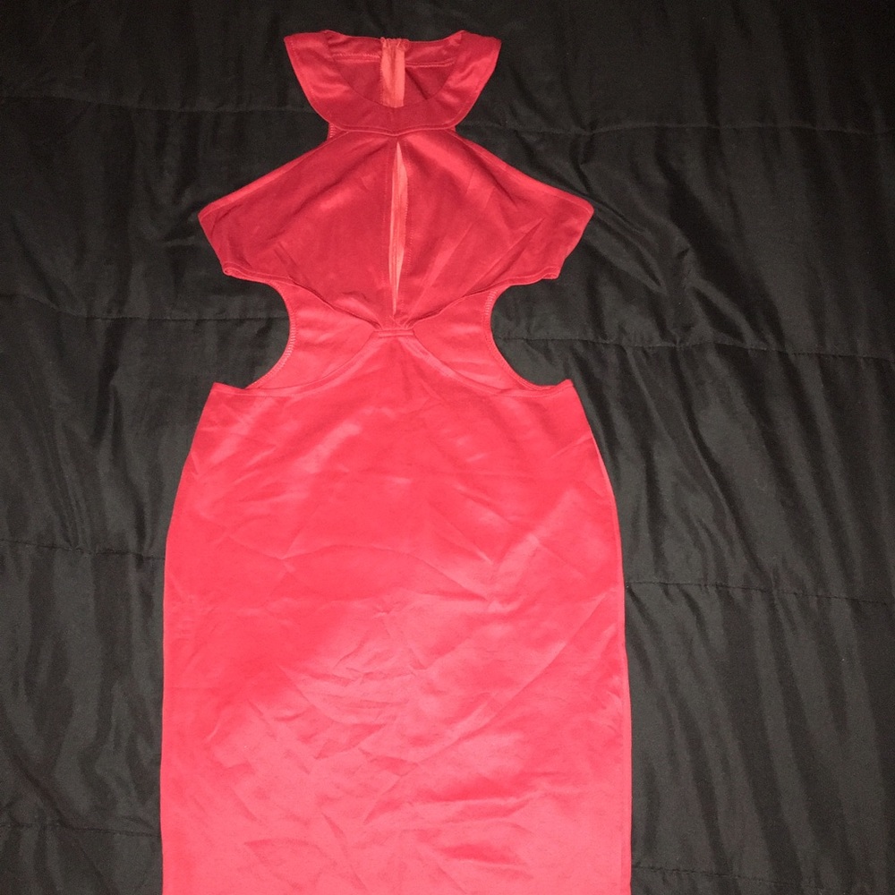 Red cut out dress