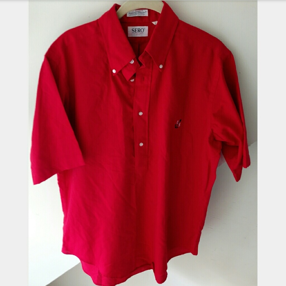 Bright red oversized polo