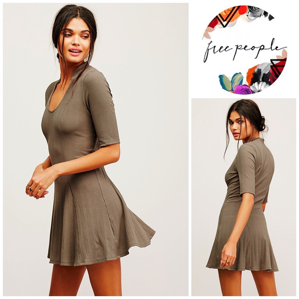 FREE PEOPLE DRESS BLACK A-Line Mini - Picture 2 of 8