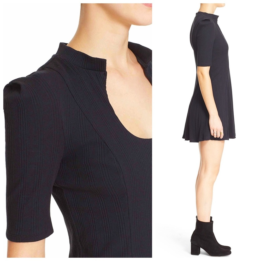 FREE PEOPLE DRESS BLACK A-Line Mini - Picture 4 of 8