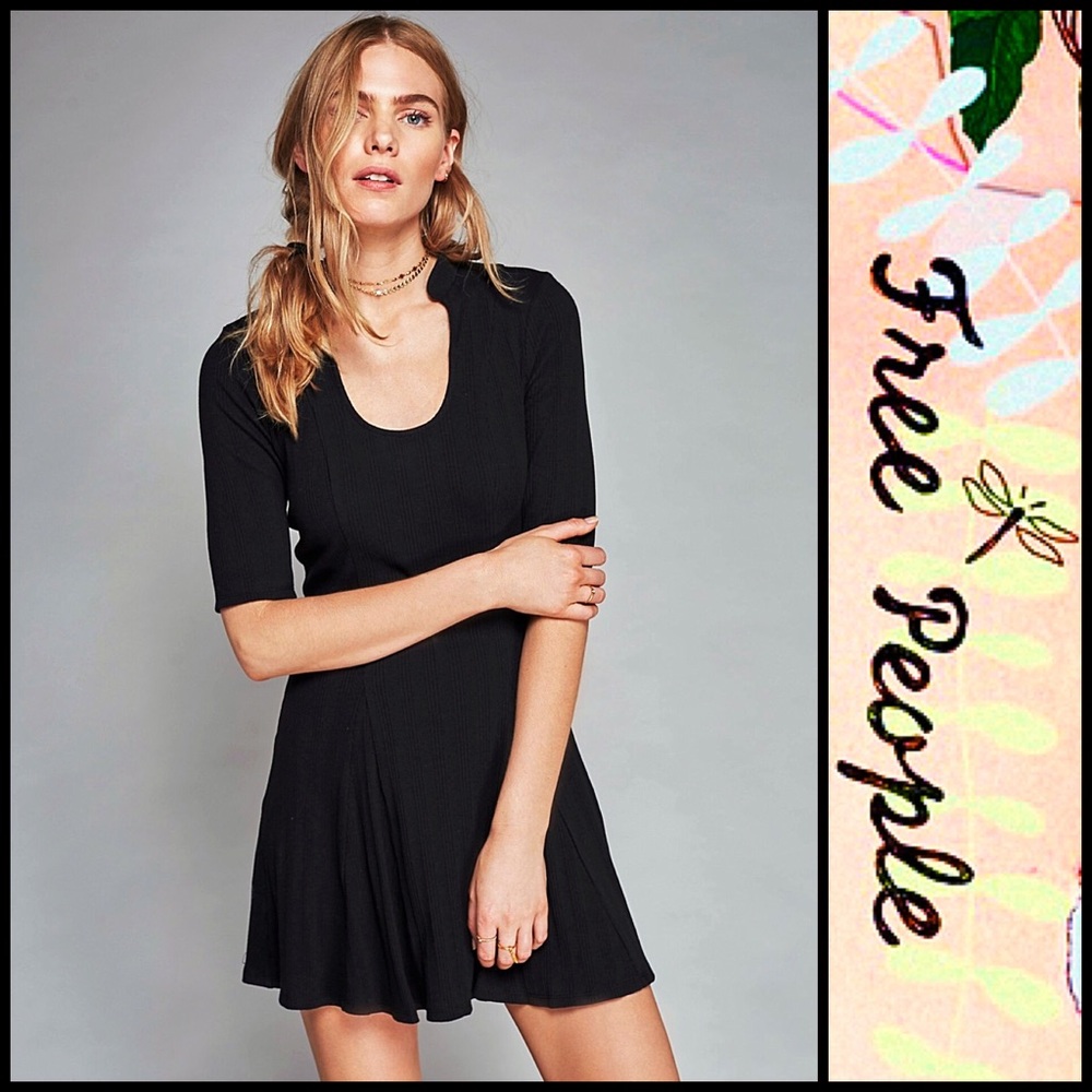 FREE PEOPLE DRESS BLACK A-Line Mini - Picture 8 of 8
