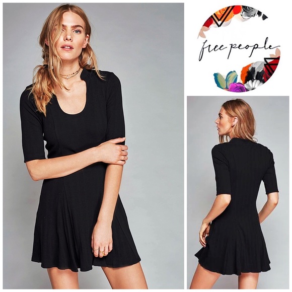 FREE PEOPLE DRESS BLACK A-Line Mini - Picture 3 of 8