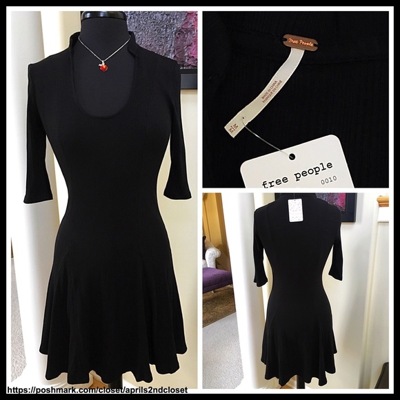 FREE PEOPLE DRESS BLACK A-Line Mini - Picture 6 of 8