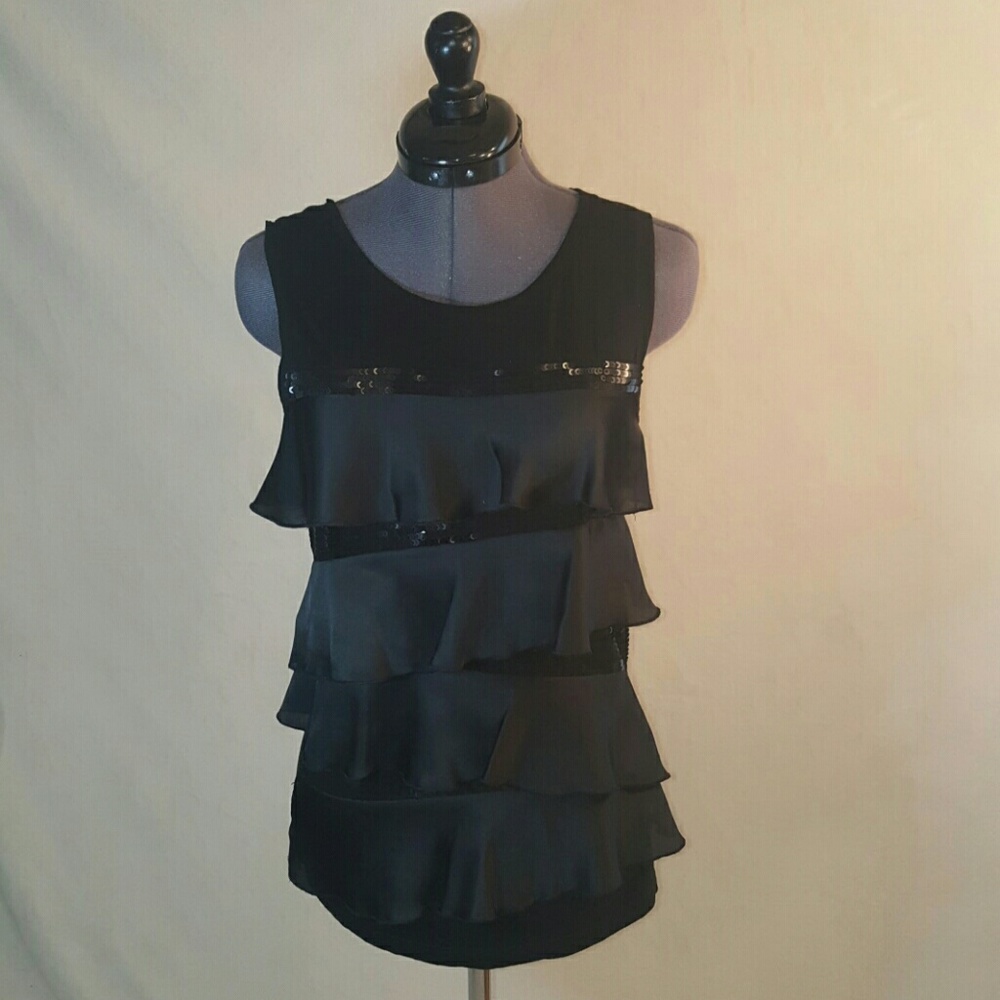 Ann Taylor LOFT Ruffle Sequin Top