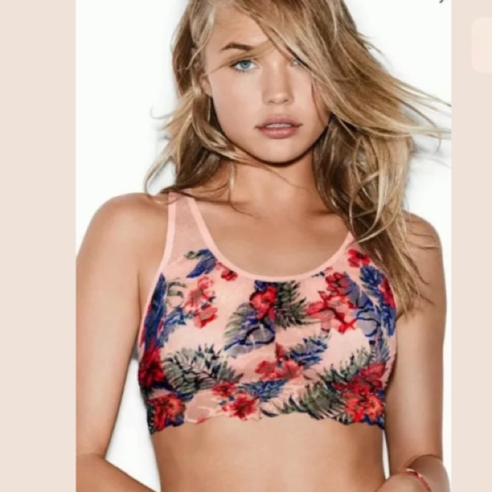 Victoria's Secret PINK Floral Lace Mesh Bralette