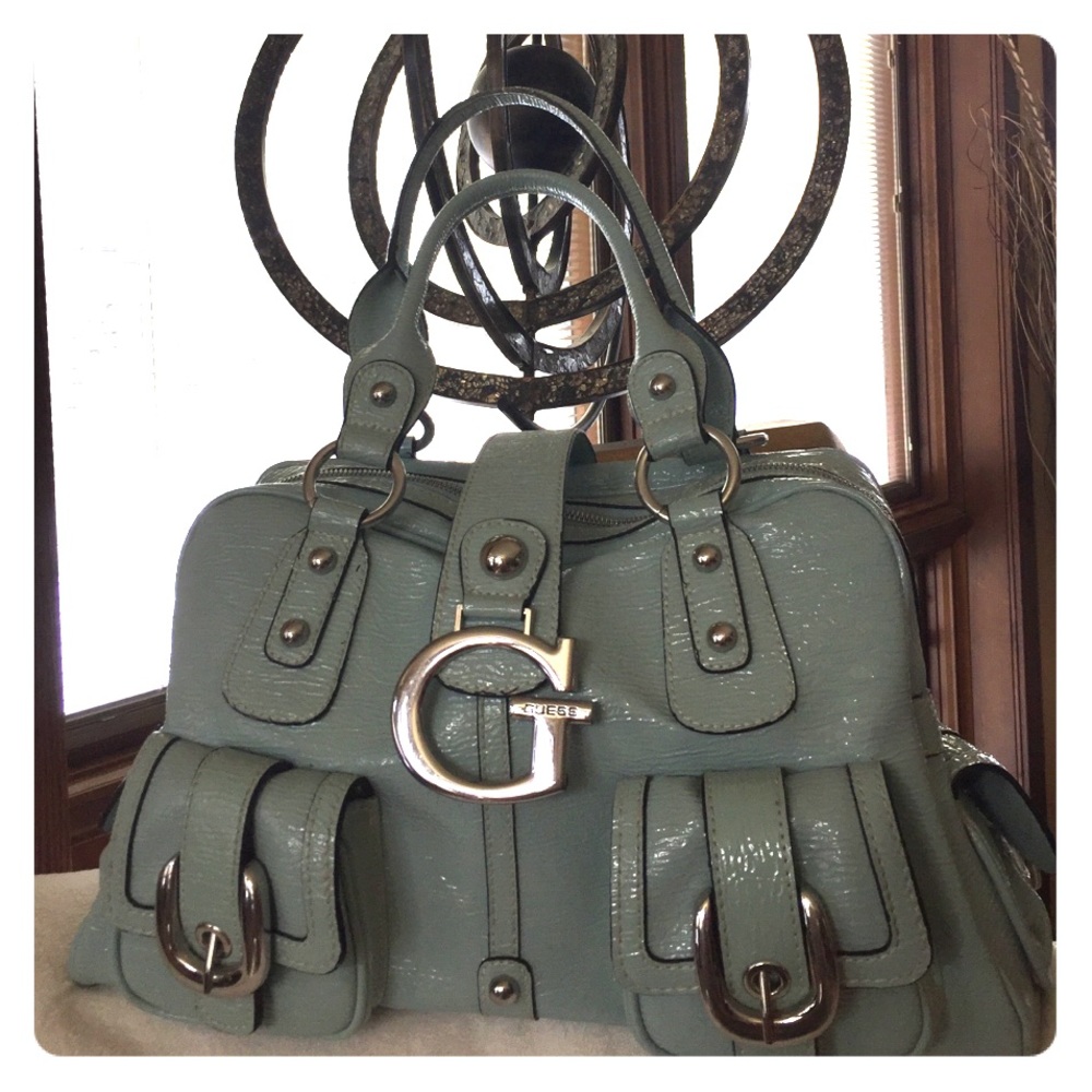 Guess "G" Logo Buckle Satchel