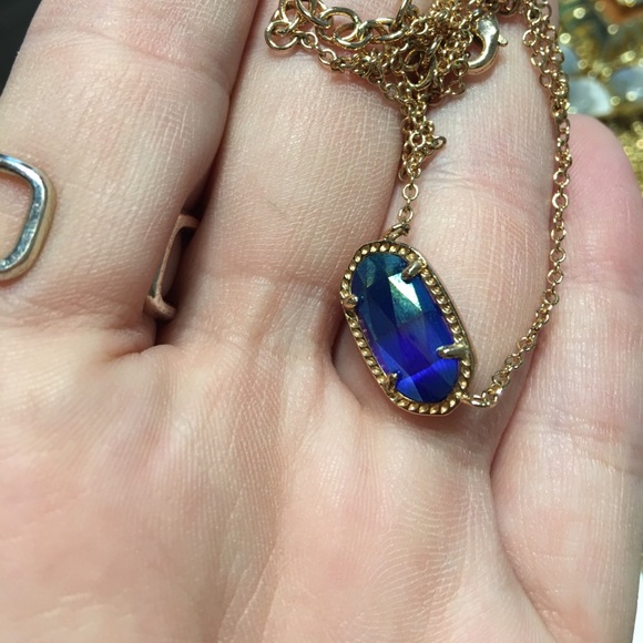 Kendra Scott Custom Iridescent Cobalt Elisa - Picture 2 of 4