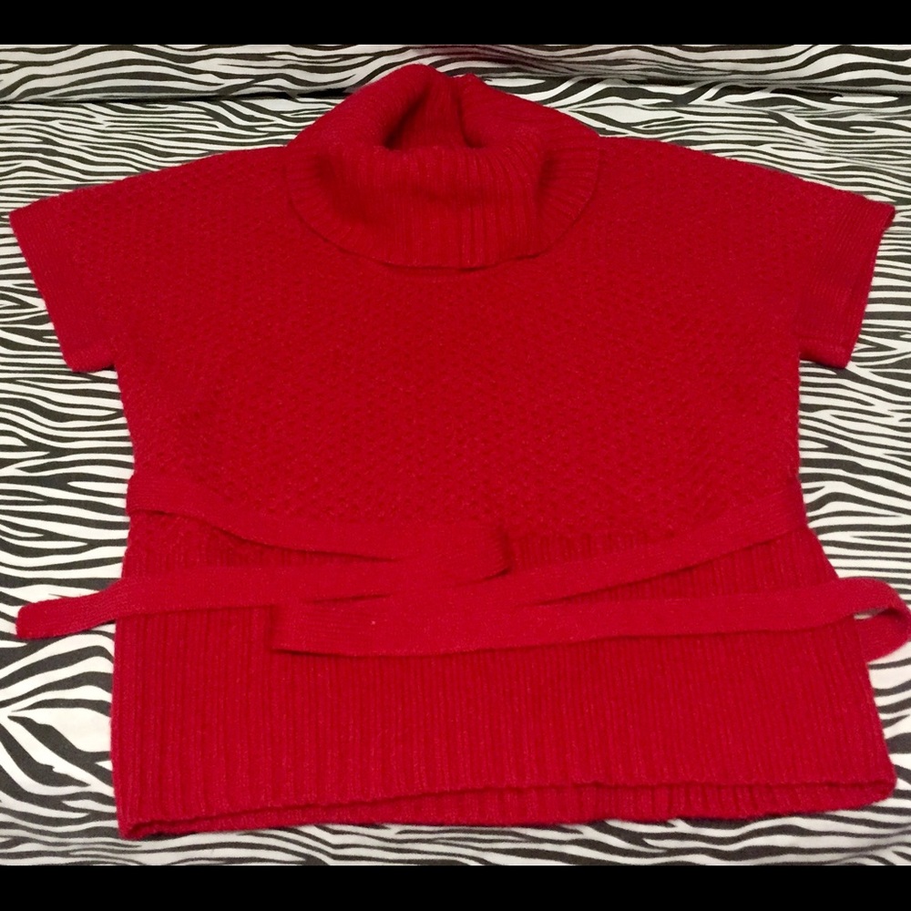 Red United States 100% Acrylic Sweater with Belt.