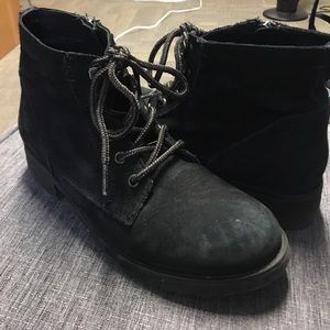 Black combat boots
